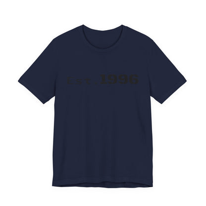 Vintage Est. 1996 T-shirt by Printify featuring a classic design, perfect as a birth year birthday gift.