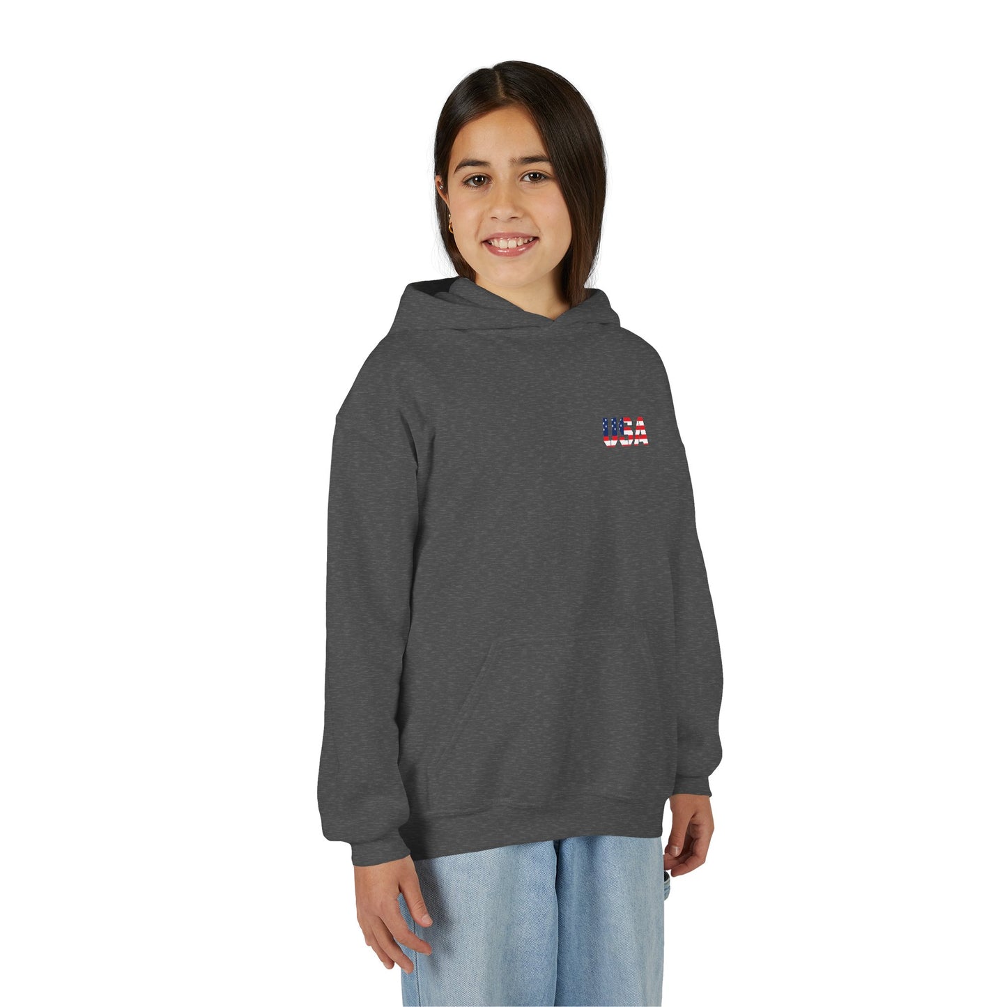 USA Flag Youth Hoodie, Youth Sweatshirt, Cool Hoodie for Kids, American Pride Apparel, Comfortable Boys and Girls Sweatshirt