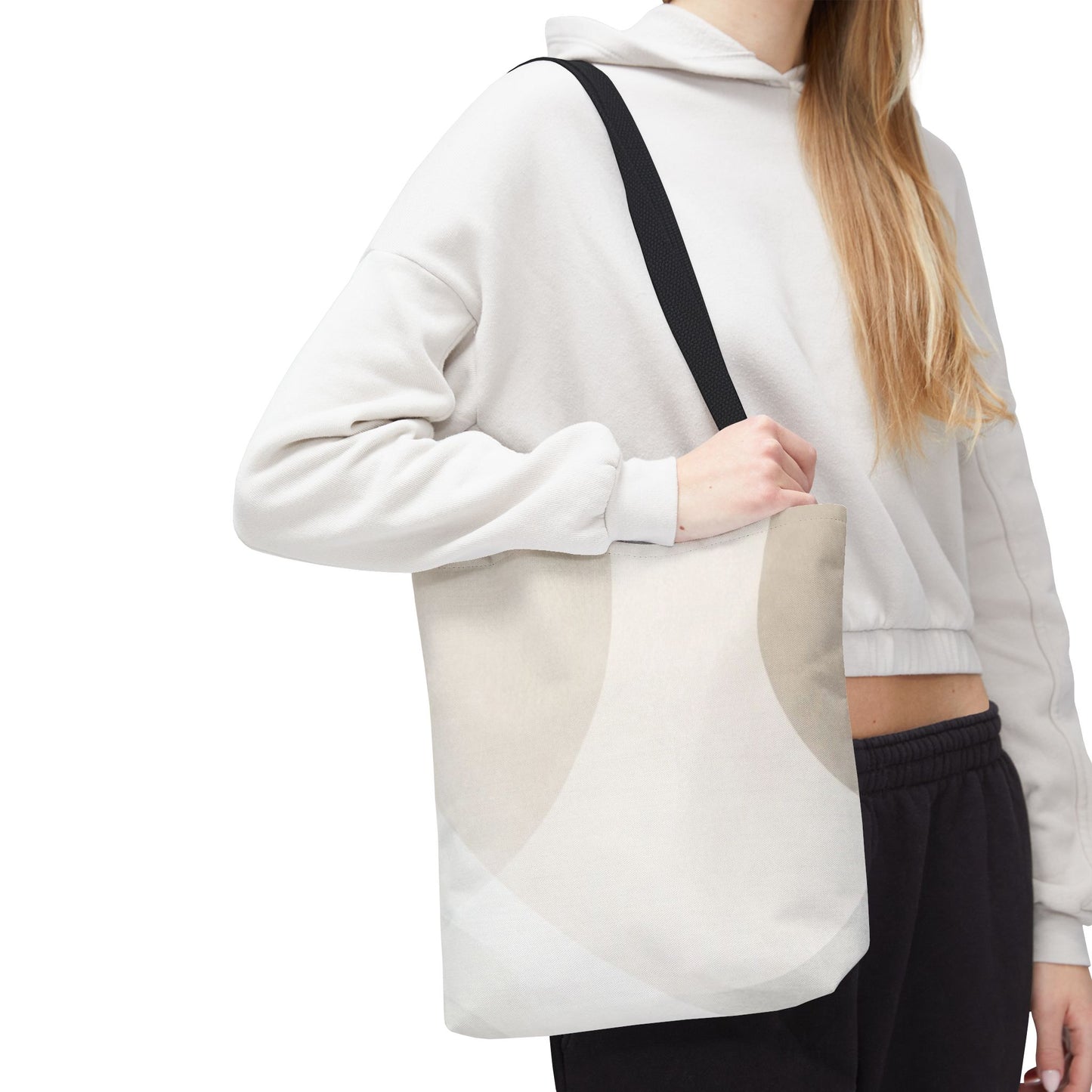 Neutral Abstract Geometric Tote Bag | Minimal Beige Shapes