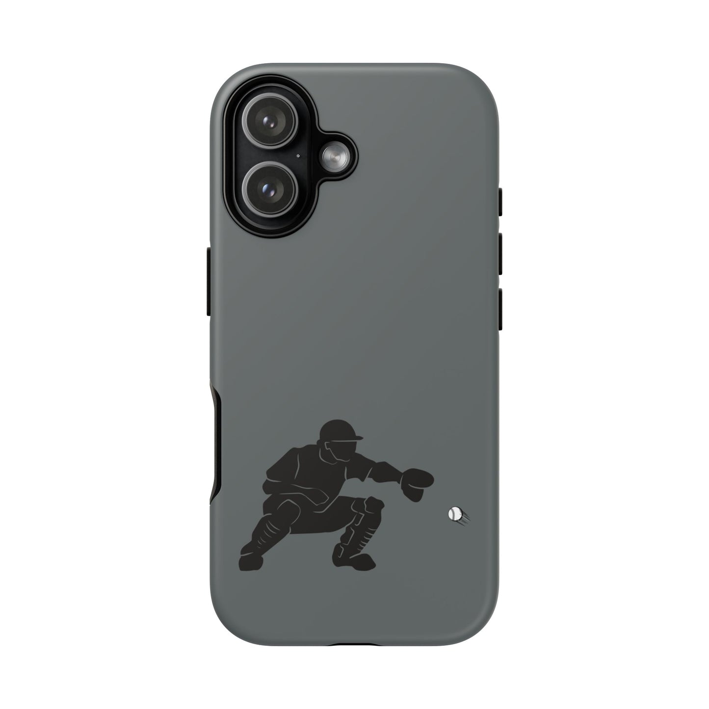 Printify Baseball Catcher phone case, tough protective cover with catcher glove design for iPhone or Android smartphones.