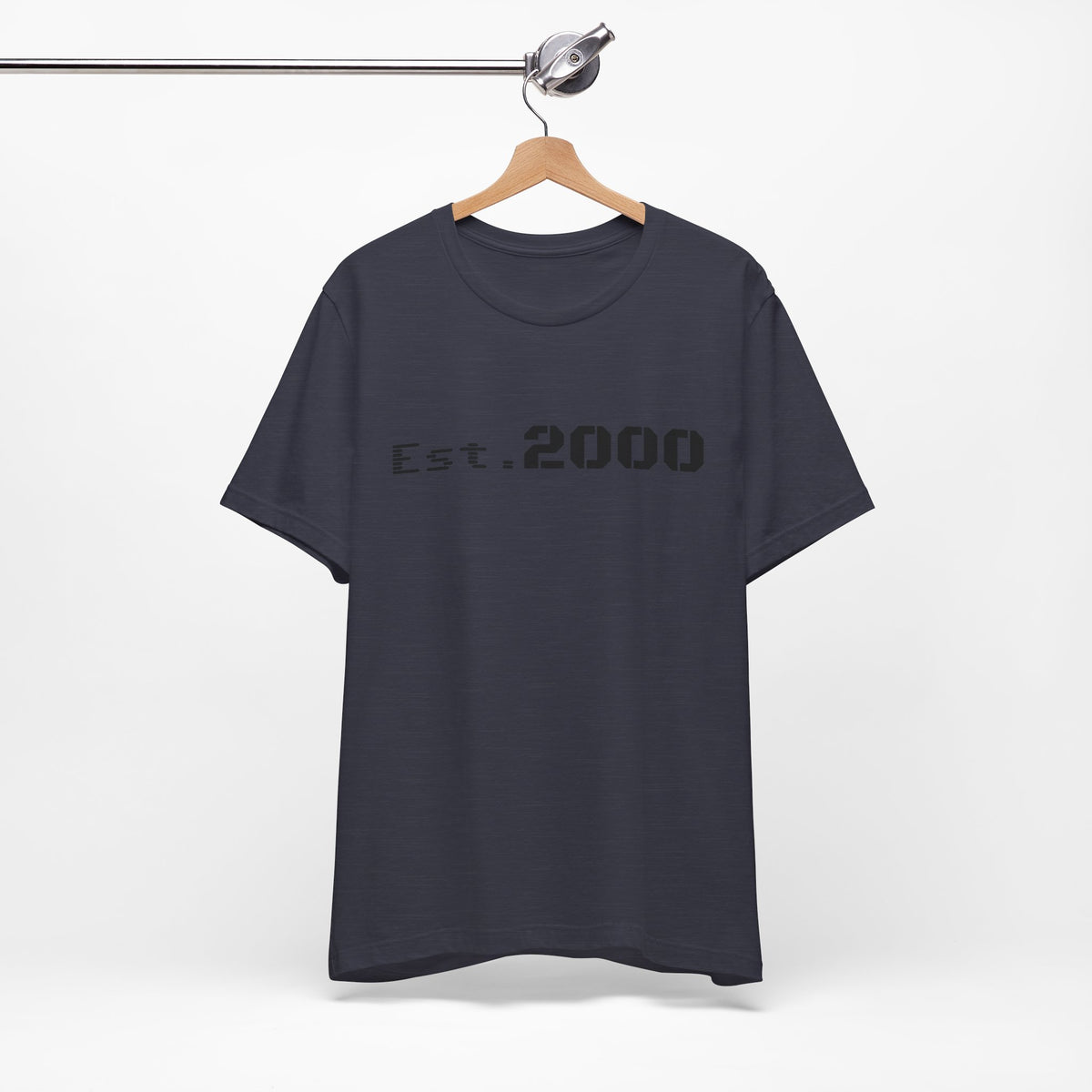 Retro pixel style T-shirt celebrating 2000, born in 2000 graphic tee by Printify, showcasing the vibrant design and classic fit.