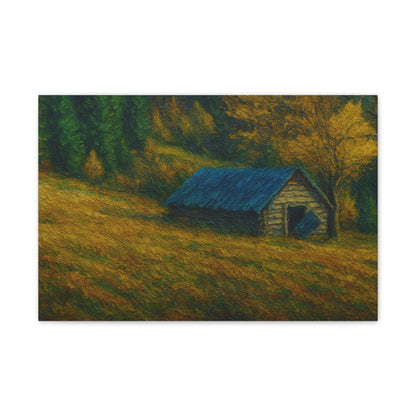 Rustic Canvas Wall Art, Nature Landscape Painting, Autumn Decor, Farmhouse Wall Art, Cozy Home Decoration - TRV