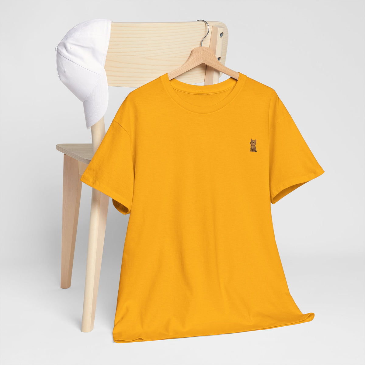Brown kitten graphic T-shirt for cat lovers, featuring a cute cat design on a casual printify T-shirt.
