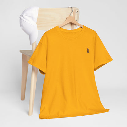 Brown kitten graphic T-shirt for cat lovers, featuring a cute cat design on a casual printify T-shirt.