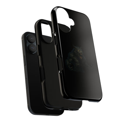 Werewolf phone case with dark monster graphic, tough protective design for smartphones, by Printify.