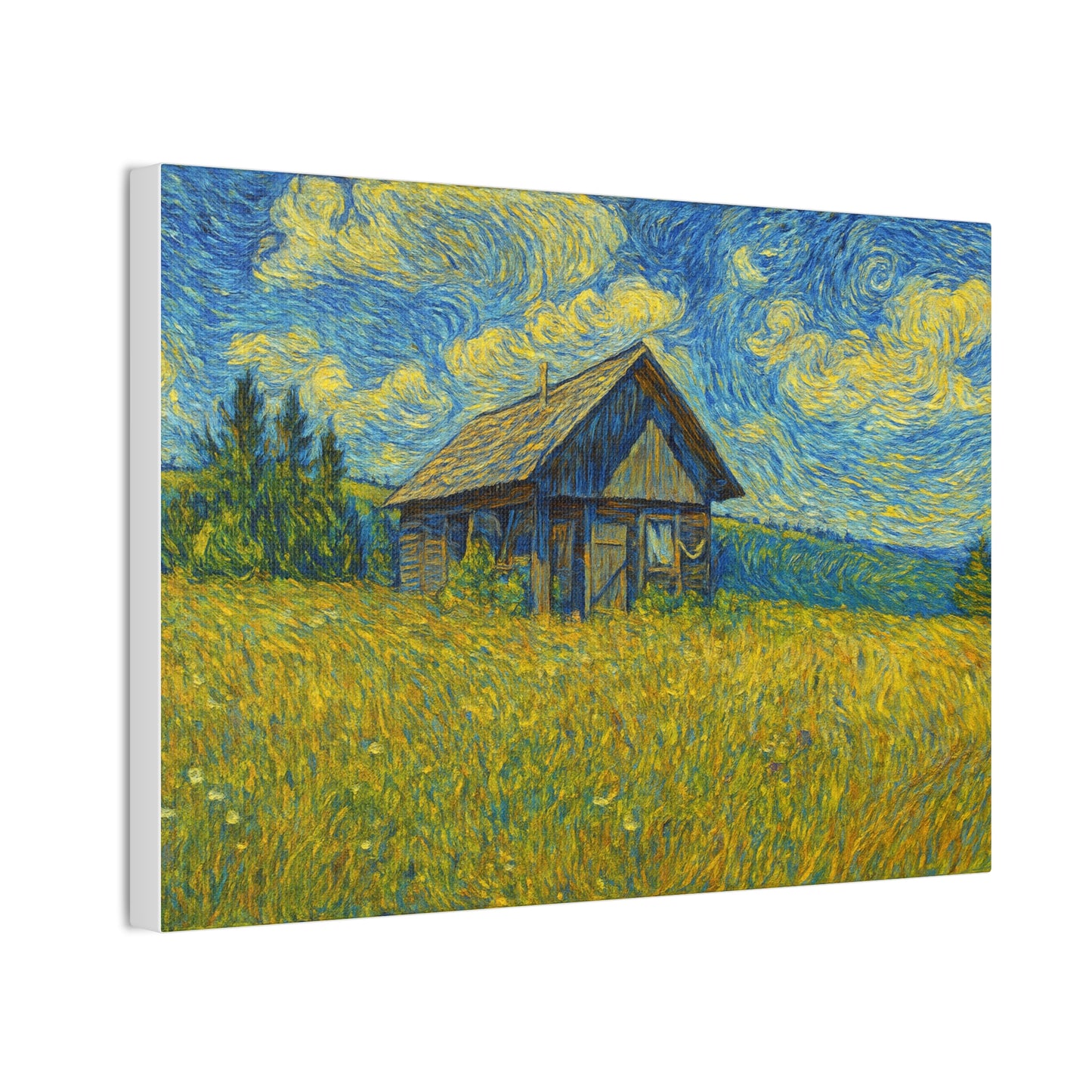 Starry Field Barn Canvas Print