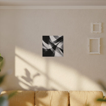 Abstract Black and White Swirl Matte Canvas