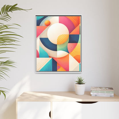 Colorful Geometric Abstract Art Matte Canvas Framed