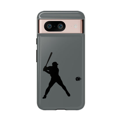 Black iPhone case with a baseball silhouette design, providing sporty, protective coverage for an iPhone.
