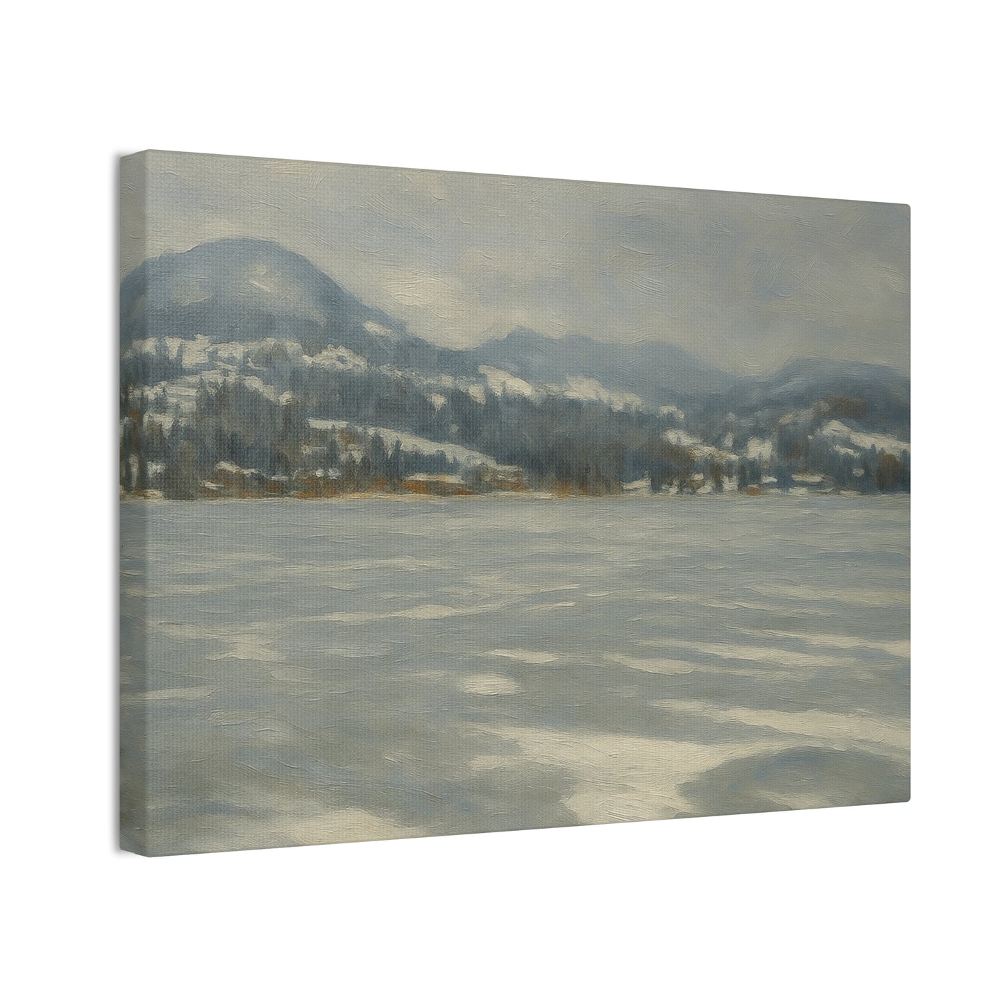 Serene Landscape Canvas Art, Tranquil Wall Decor, Perfect for Home, Office, or Gift, Ideal for Winter Holidays, Cozy Vibes, Scenic Artwork
