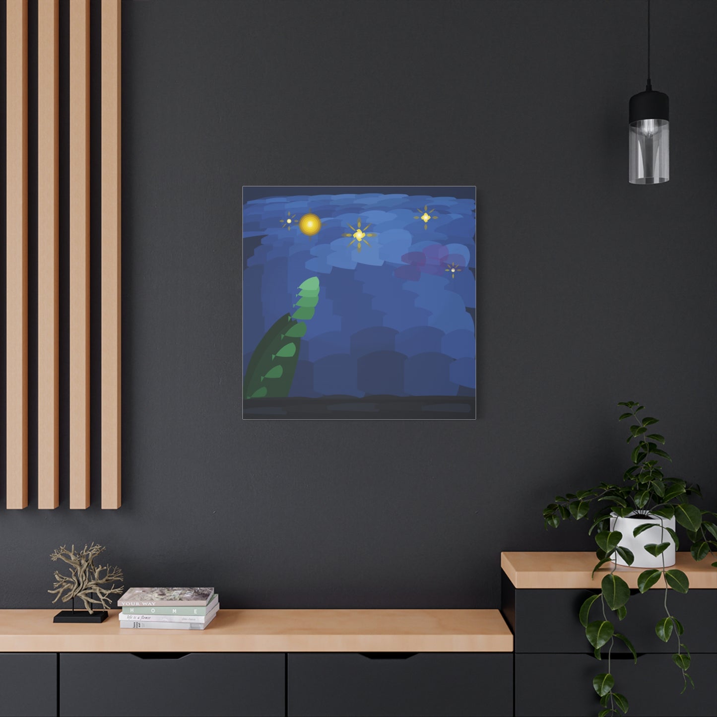Starry Night Vortex Matte Canvas Stretched 1.25" | Impasto Brushstroke Reproduction
