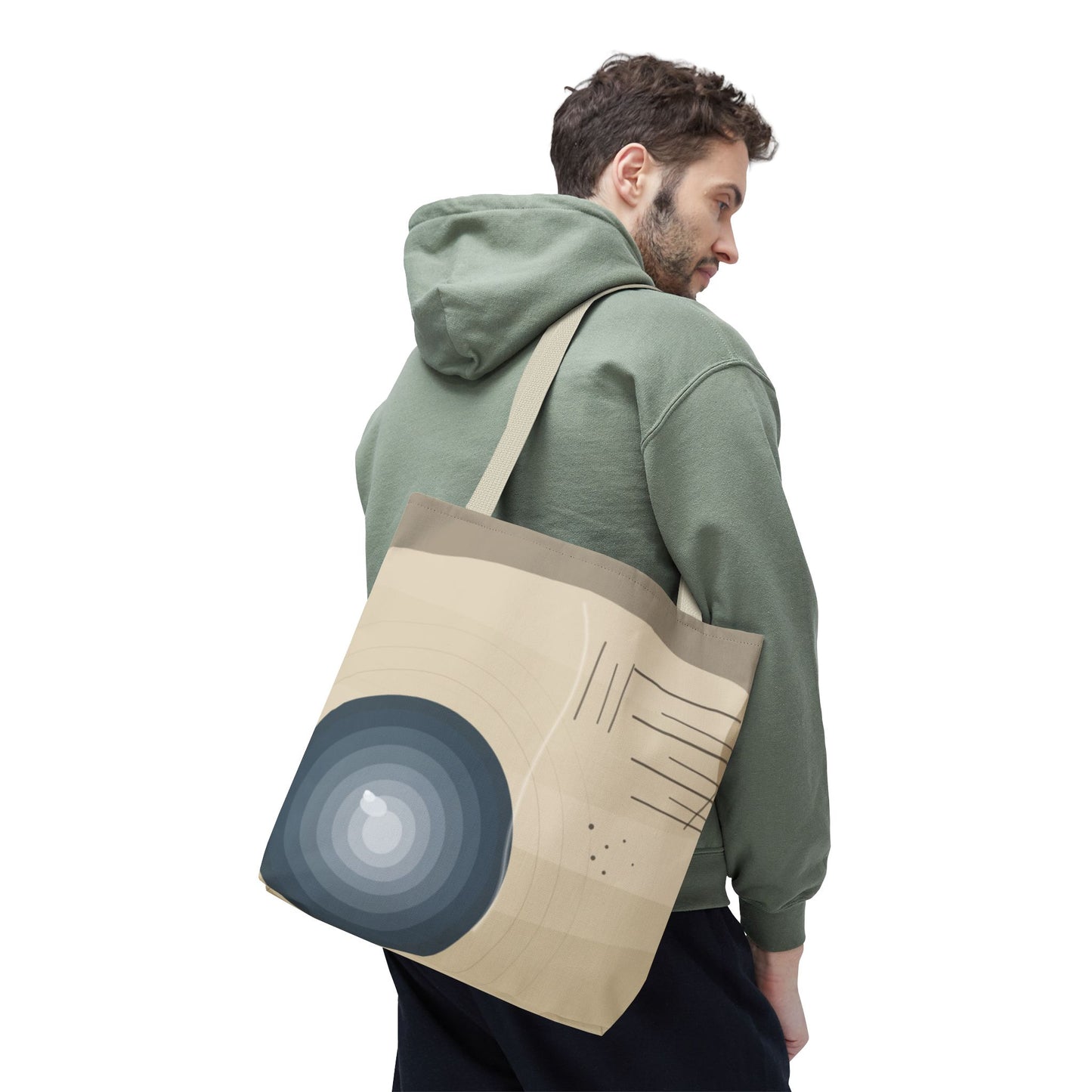 Abstract Neutral Waves Tote Bag | Geometric Circle Pattern