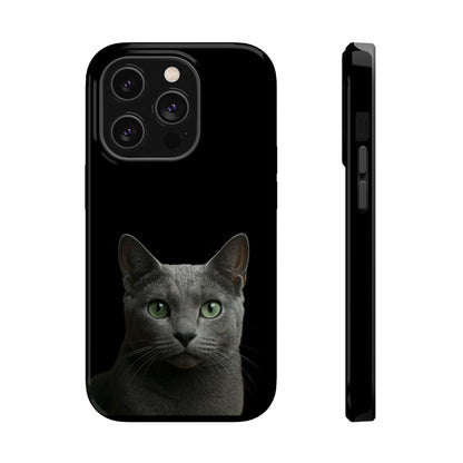 Russian Blue Cat Phone Case — Magnetic Impact-Resistant iPhone Cover