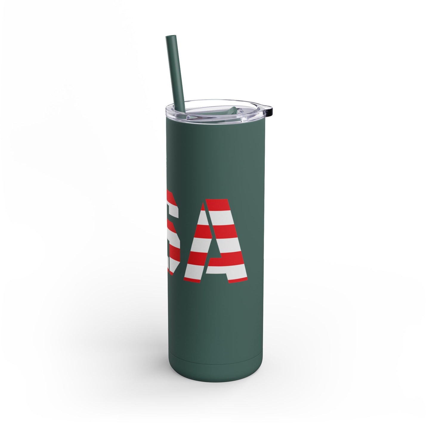 USA Flag Tumbler - 20oz Skinny Matte Drinkware, Travel Mug, Patriotic Gift, Fourth of July, Summer BBQ, Camping, Outdoor - TRV