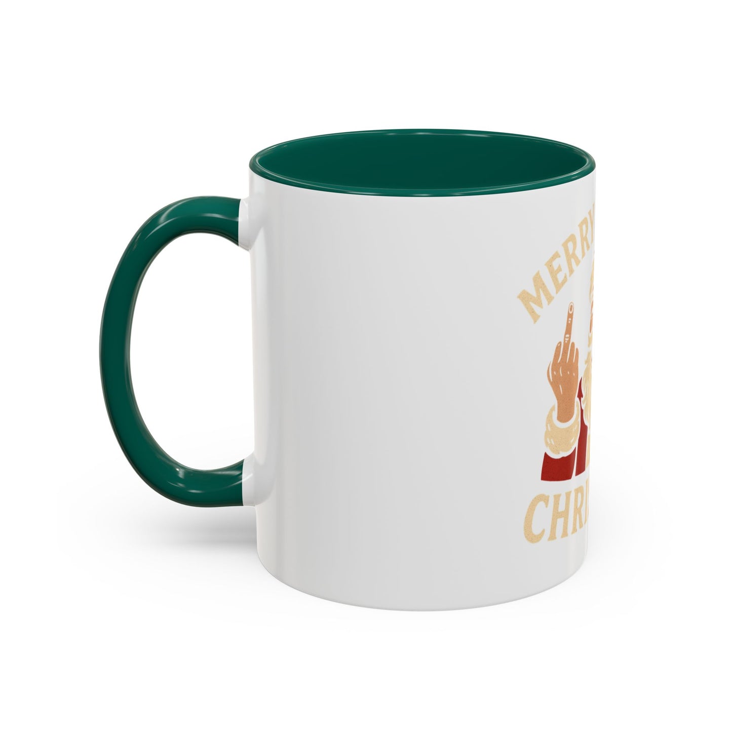 Merry Fucking Christmas Mug — Funny Santa Middle Finger Coffee Cup (11oz & 15oz)