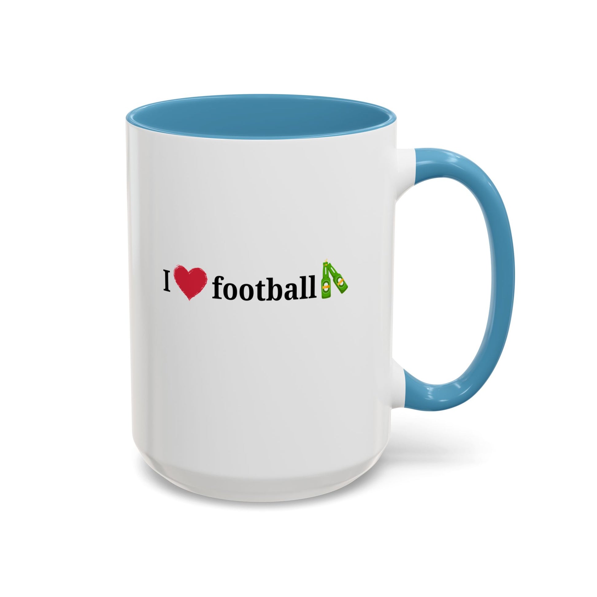 I Love Football Accent Coffee Mug, Perfect Gift for Sports Lovers, Football Enthusiasts, Unique Mug for Game Days, Home or Office Decor - TRV