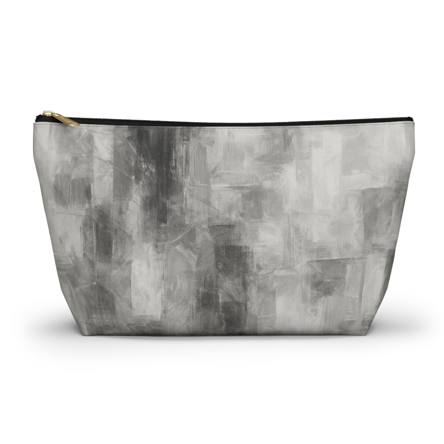 Gray abstract brushstroke accessory pouch from Printify, featuring a stylish design, compact size, and durable fabric for everyday use.