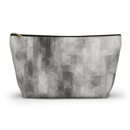 Gray abstract brushstroke accessory pouch from Printify, featuring a stylish design, compact size, and durable fabric for everyday use.