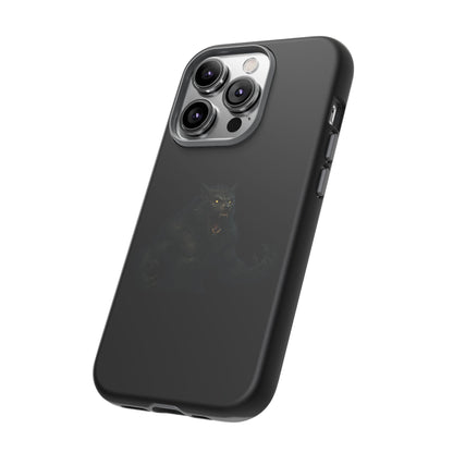 Werewolf Phone Case, Tough Cases, Black Panther Design, Gift for Animal Lovers, Phone Accessories, Fierce Phone Protection - TRV