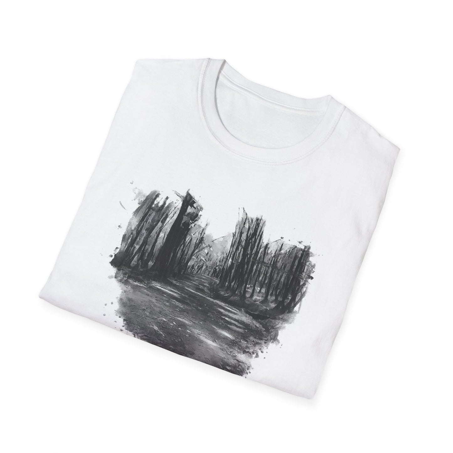 Minimalist Nature-Inspired Unisex Softstyle T-Shirt, Casual Wear, Everyday Style, Gift for Nature Lovers, Eco-Friendly Fashion