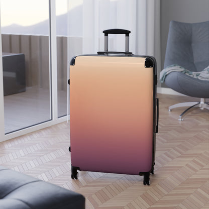 Gradient Ombre Carry-On Suitcase — Sunset Pink to Plum Travel Luggage