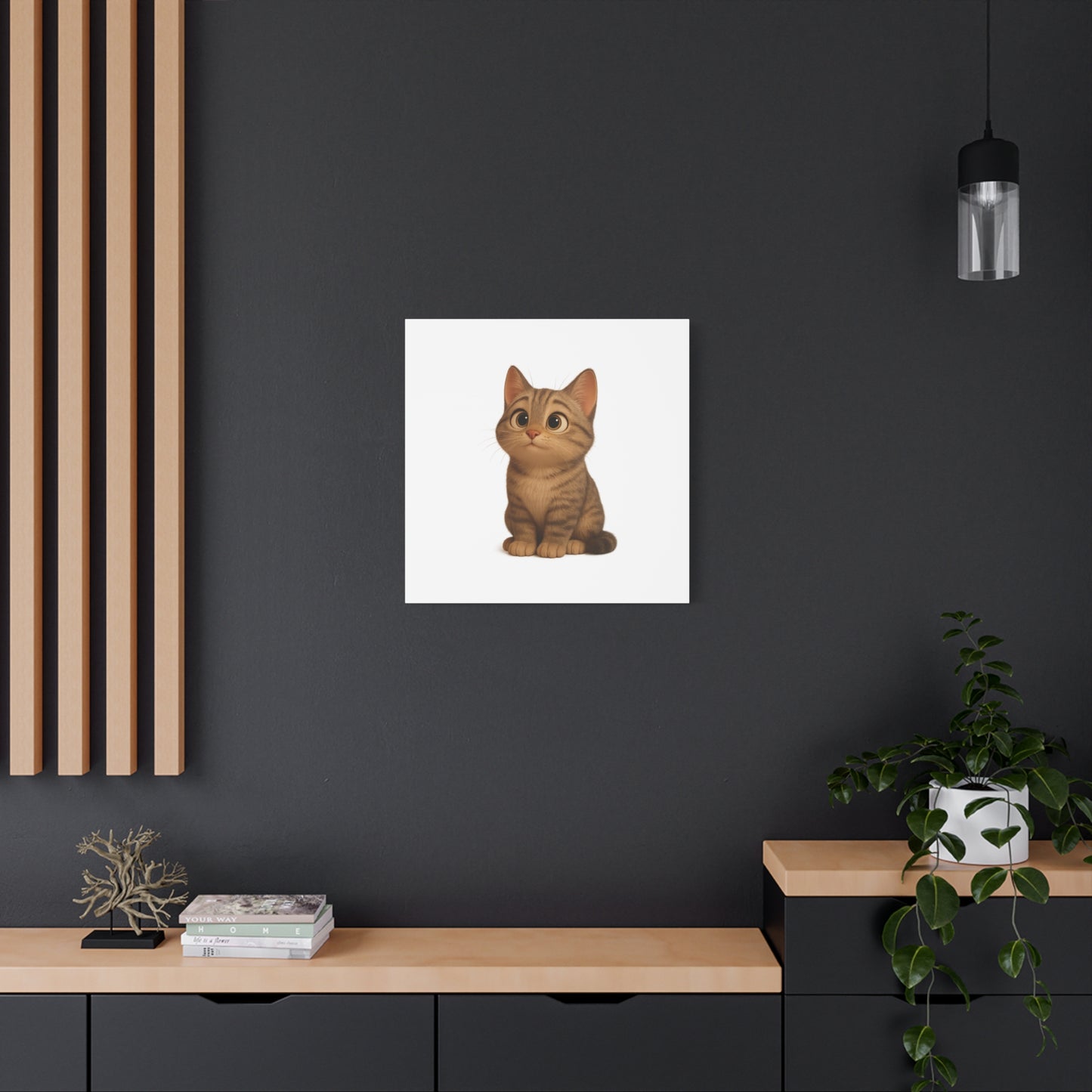 Adorable Cat Canvas Art, Cute Cat Wall Decor, Pet Lover Gift, Nursery Wall Art, Animal Print, Modern Home Decor - TRV