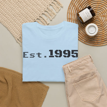 Unisex Heavy Cotton Tee - Est. 1995, Vintage Birthday Gift, Customizable Tee, Retro Unisex Shirt, Casual Everyday Wear