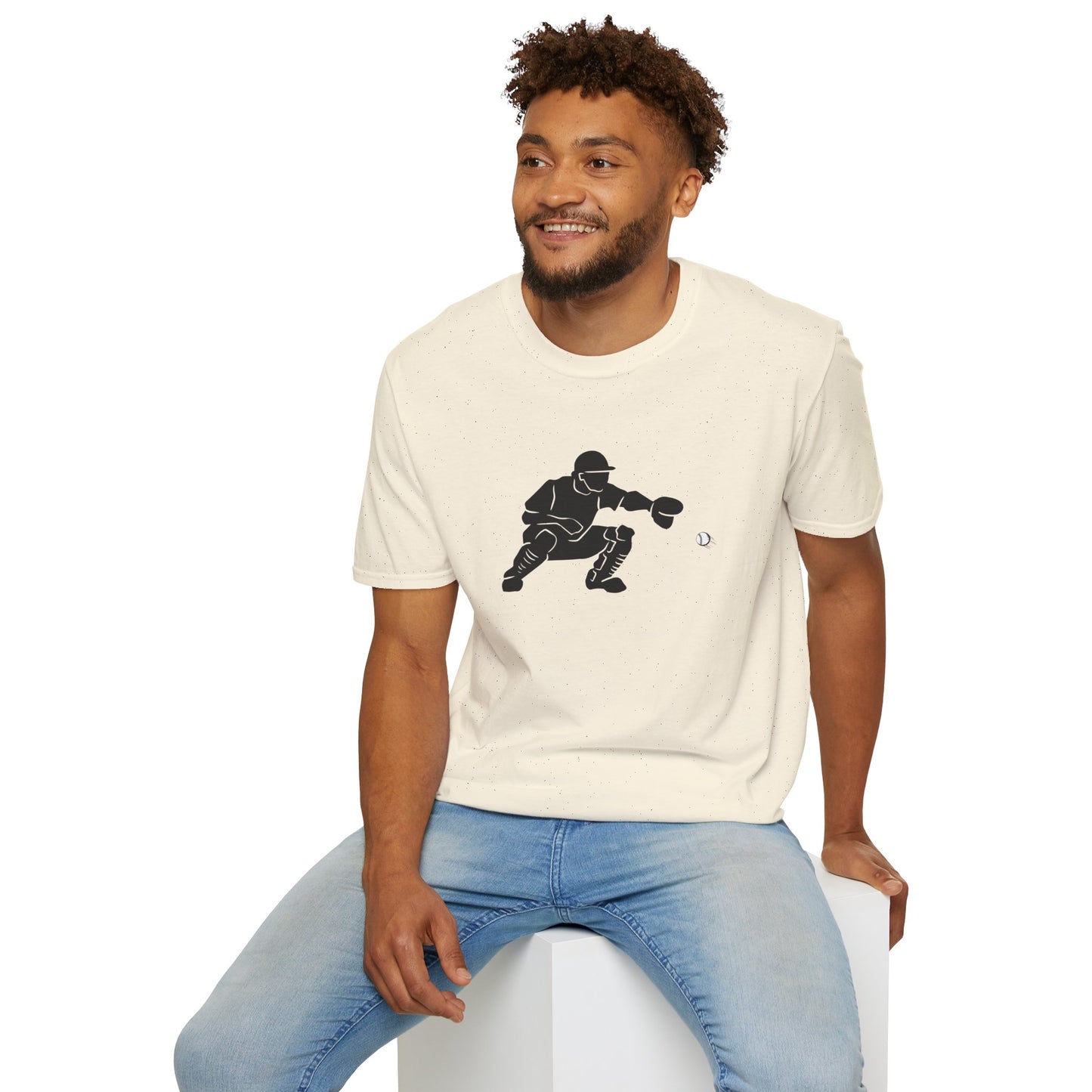Baseball Catcher Unisex Softstyle T-Shirt, Sports Apparel, Gift for Athletes, Workout Gear, Casual Wear, Special Occasions
