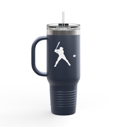 Insulated Travel Mug for Sports Lovers, 40oz Tumbler, Red Baseball Design, Perfect Gift for Fans, Outdoor Adventures, Road Trips, Tailgating