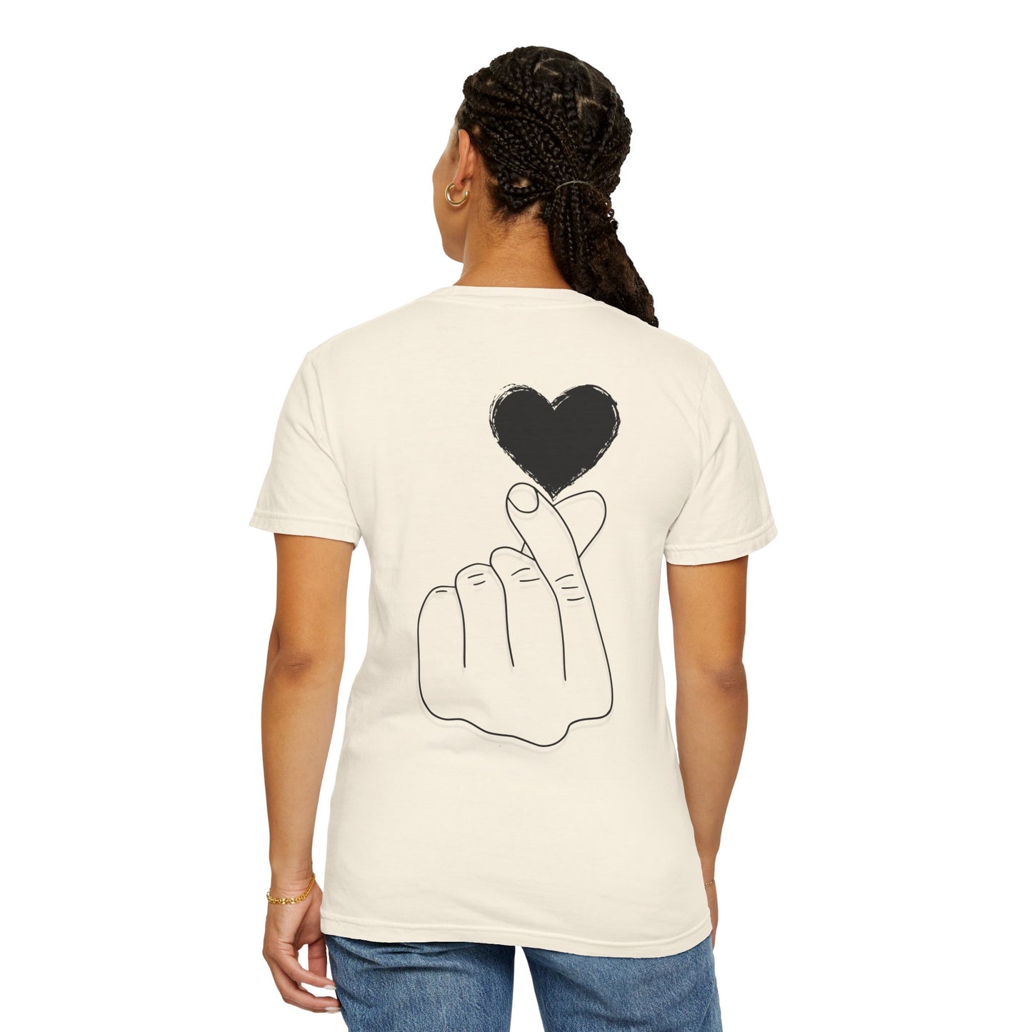 Unisex Garment-Dyed T-Shirt with Heart Design | Casual Trendy Wear for All Occasions