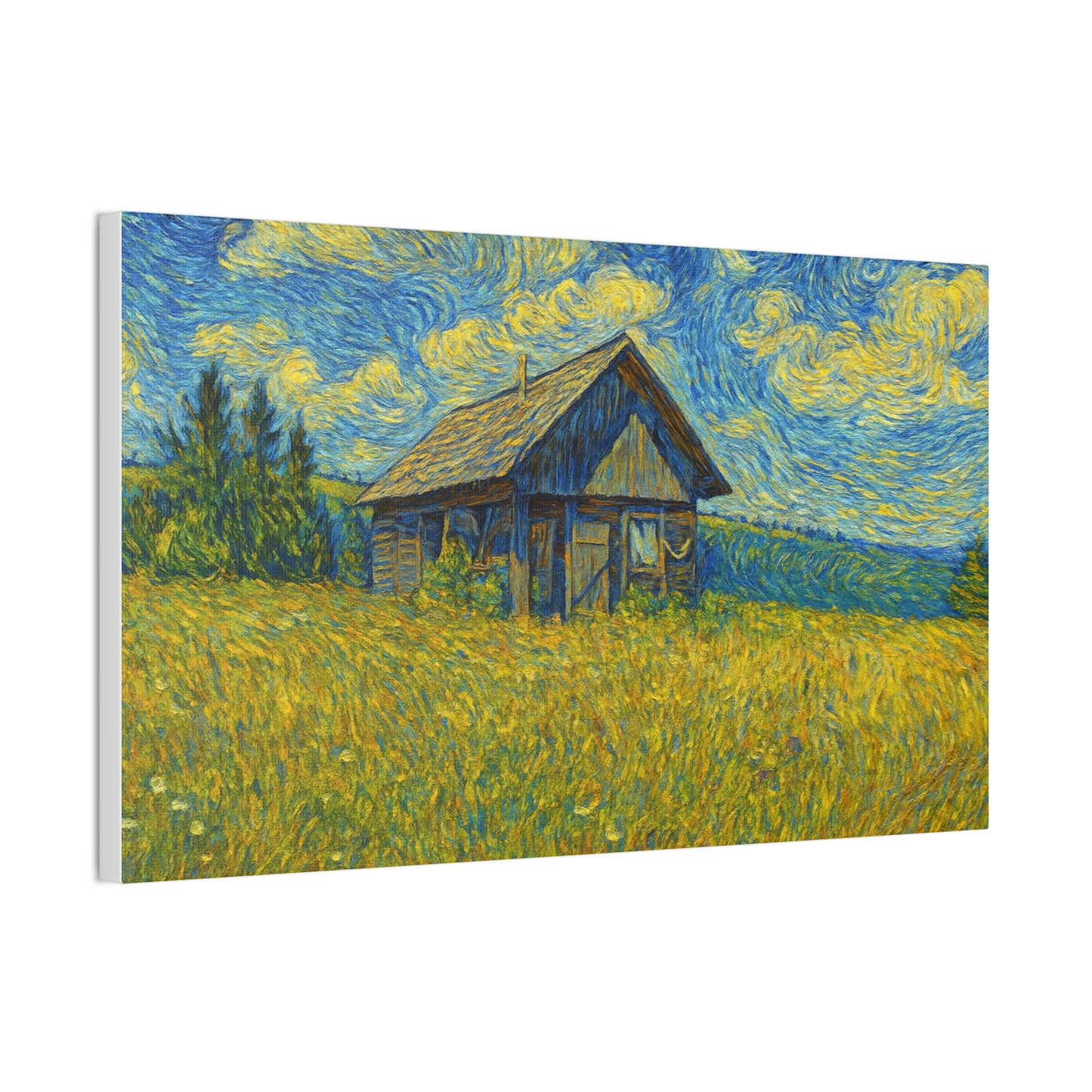 Starry Field Barn Canvas Print