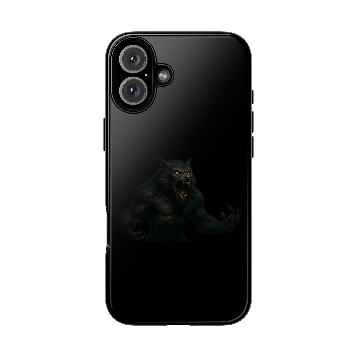 Werewolf phone case with dark monster graphic, tough protective design for smartphones, by Printify.