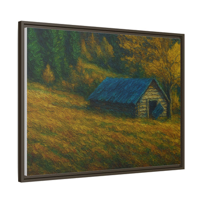 Framed Matte Canvas Print, Rustic Artwork, Farmhouse Decor, Nature Wall Art, Gift for Home, Autumn Decor, Landscape Painting