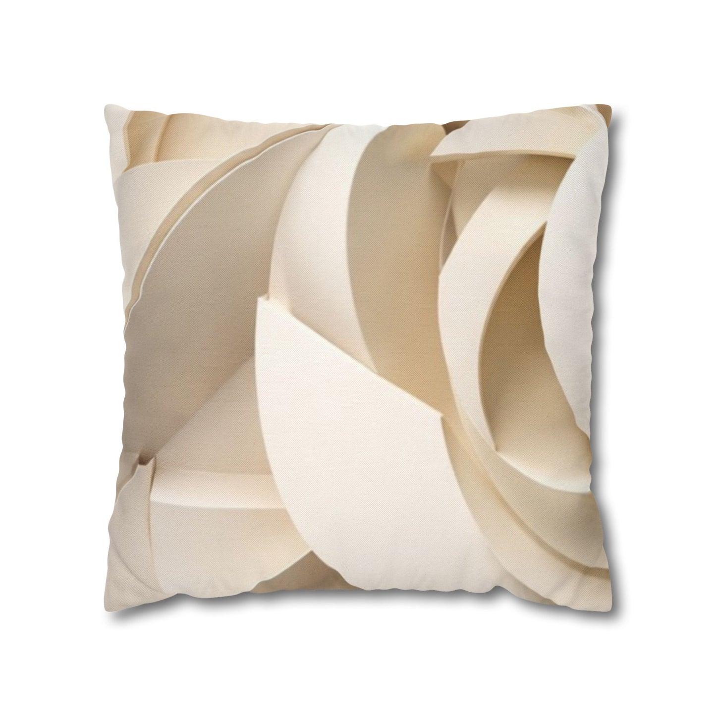 Beige Abstract Paper Swirl Pillowcase Spun Polyester Square Pillowcase