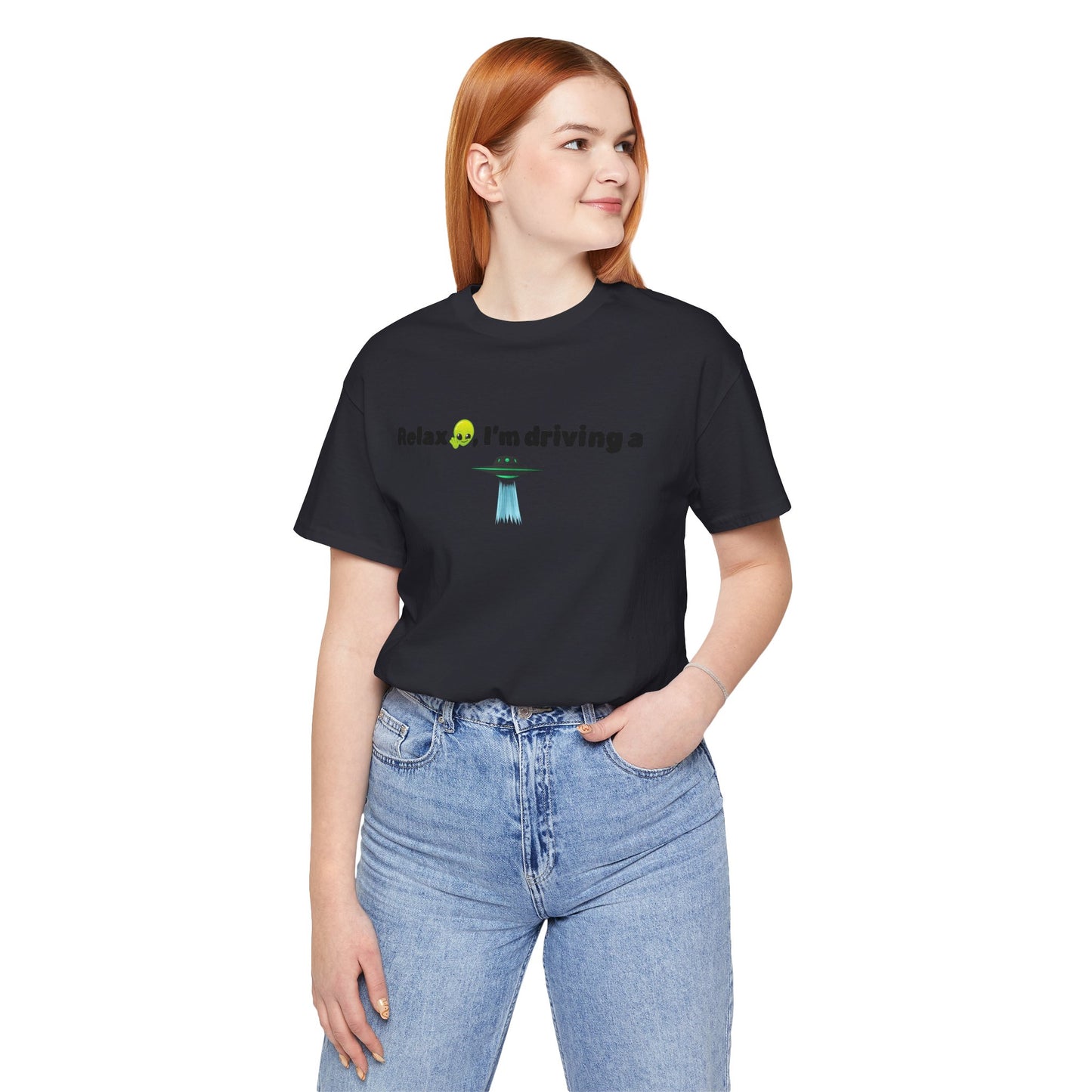 Alien Driving Unisex Tee - Fun Casual Shirt, Gifts for UFO Lovers, Quirky Humor T-Shirt, Perfect for Road Trips, Unique Birthday Present