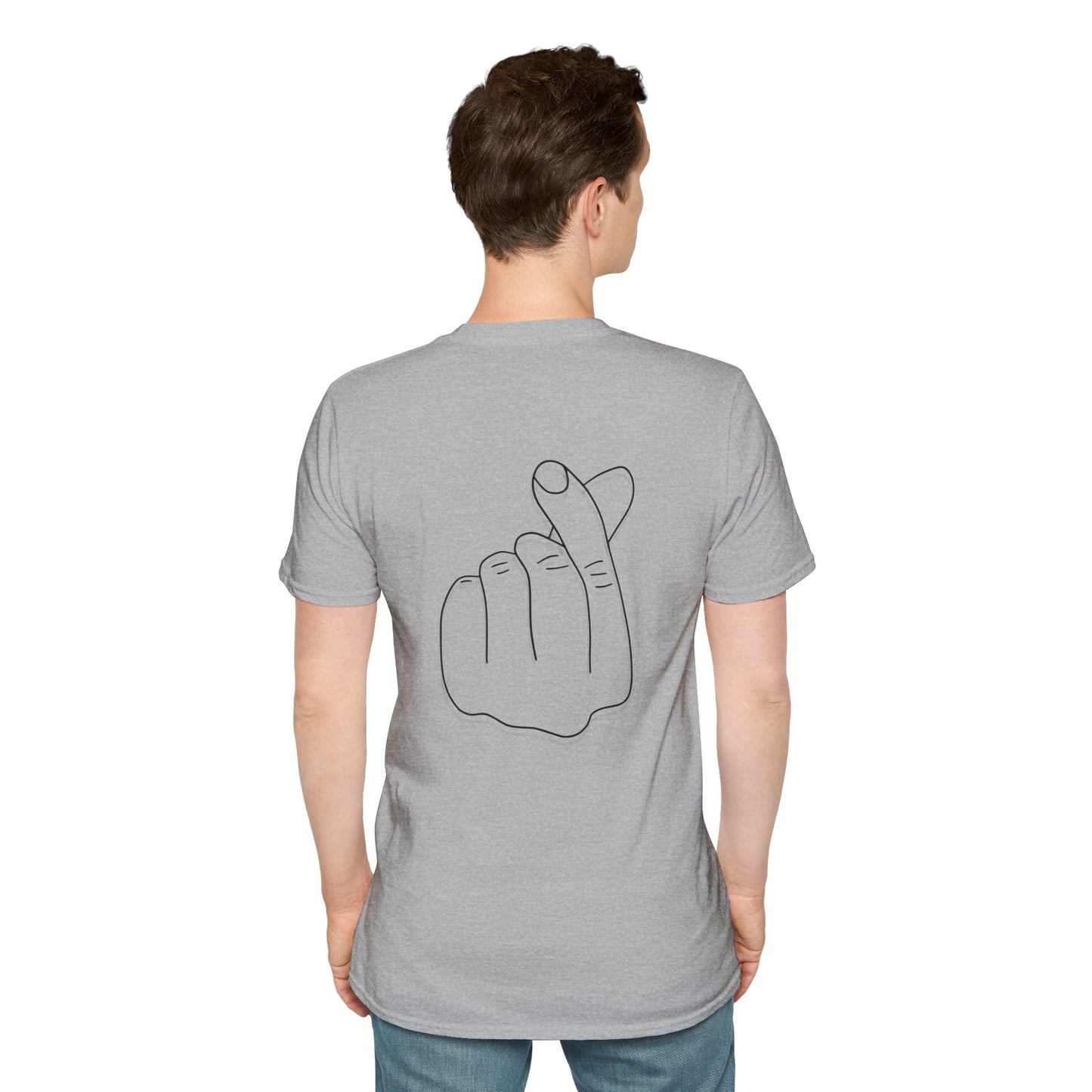 Trendy Unisex Softstyle T-Shirt with Love Hand Gesture Design
