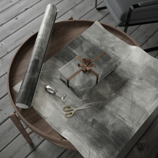 Gray marble wrapping paper roll with watercolor design, ideal for weddings, birthdays, and minimalist gift packaging.