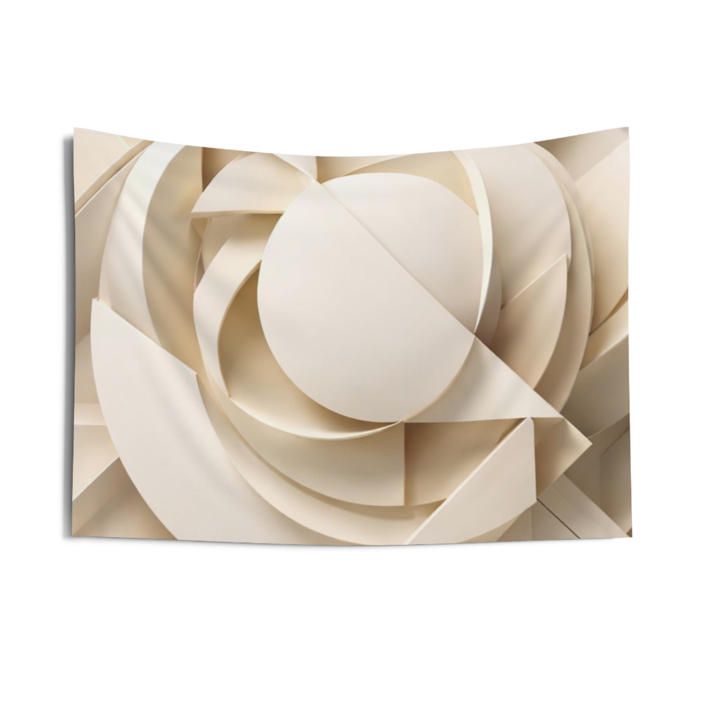 Abstract Geometric Wall Tapestry — Neutral 3D Paper-Cut Design