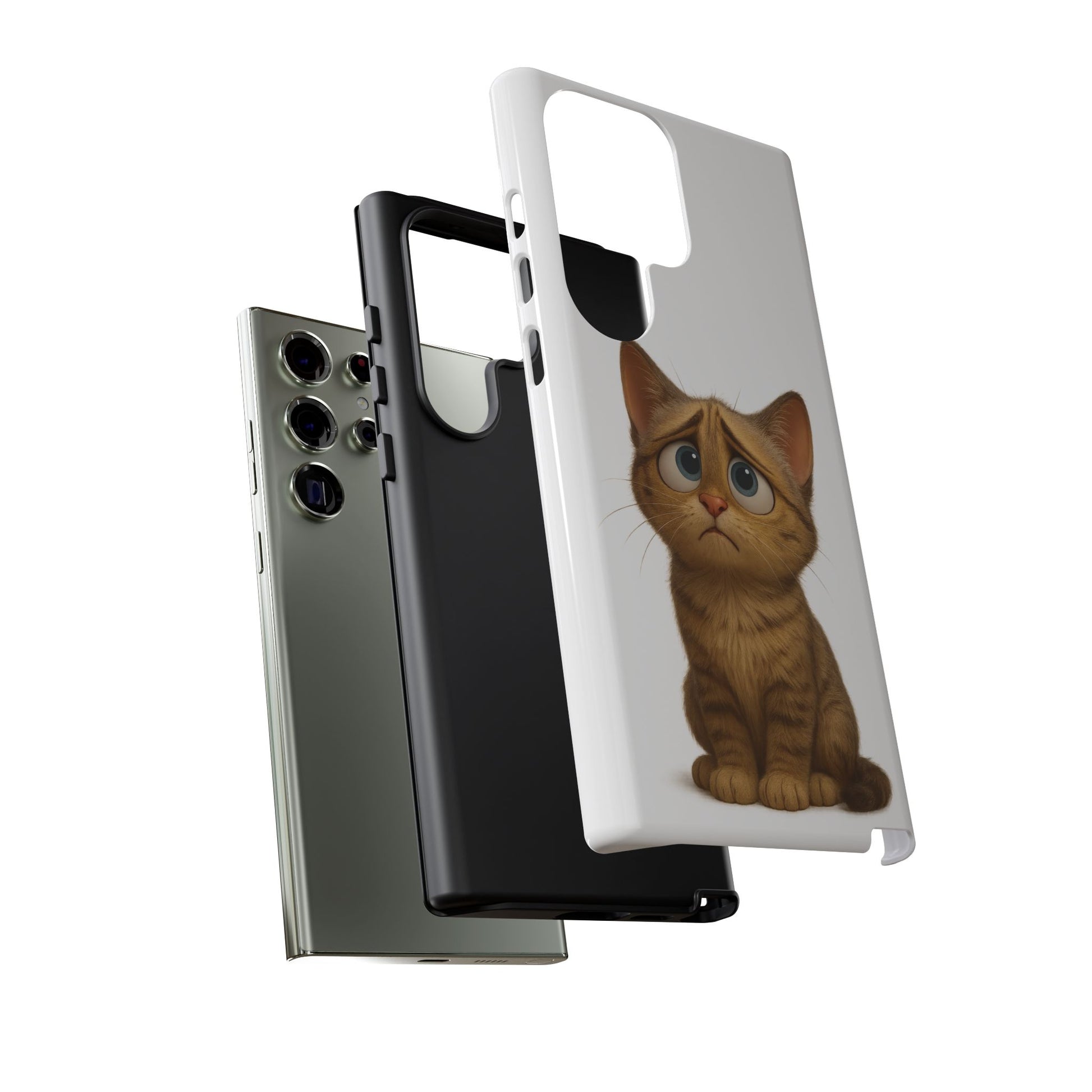 Cute Cat Phone Case, Funny Kitty Case, Animal Lover Gift, Cat Lover Accessory, Unique Cat Design Case, Pet Mom Gift - TRV
