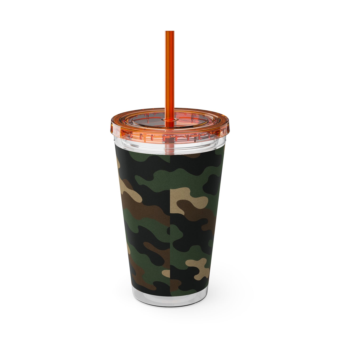 Stylish Camo Tumbler, 16oz Cup with Straw, Perfect for Outdoor Adventures, Gifts for Him, Travel Mug, Eco-friendly Drinkware, Camping - TRV