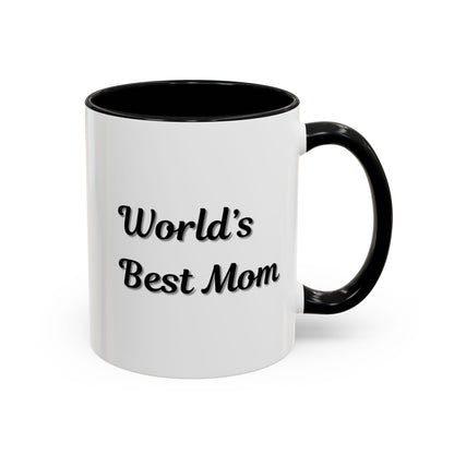 World's Best Mom Accent Coffee Mug - 11oz & 15oz - Perfect Gift for Mother's Day