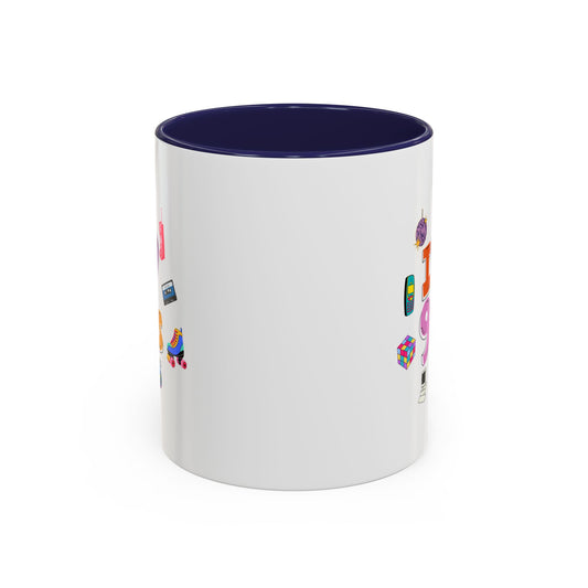 White ceramic "I Love the 90s" coffee mug with colorful retro text, perfect for nostalgic birthday gifts.