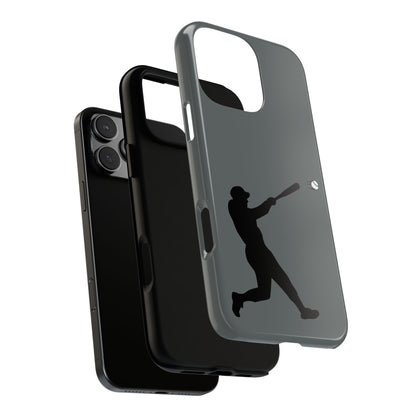 Printify baseball batter phone case, tough protective smartphone cover featuring a baseball player design for fans.