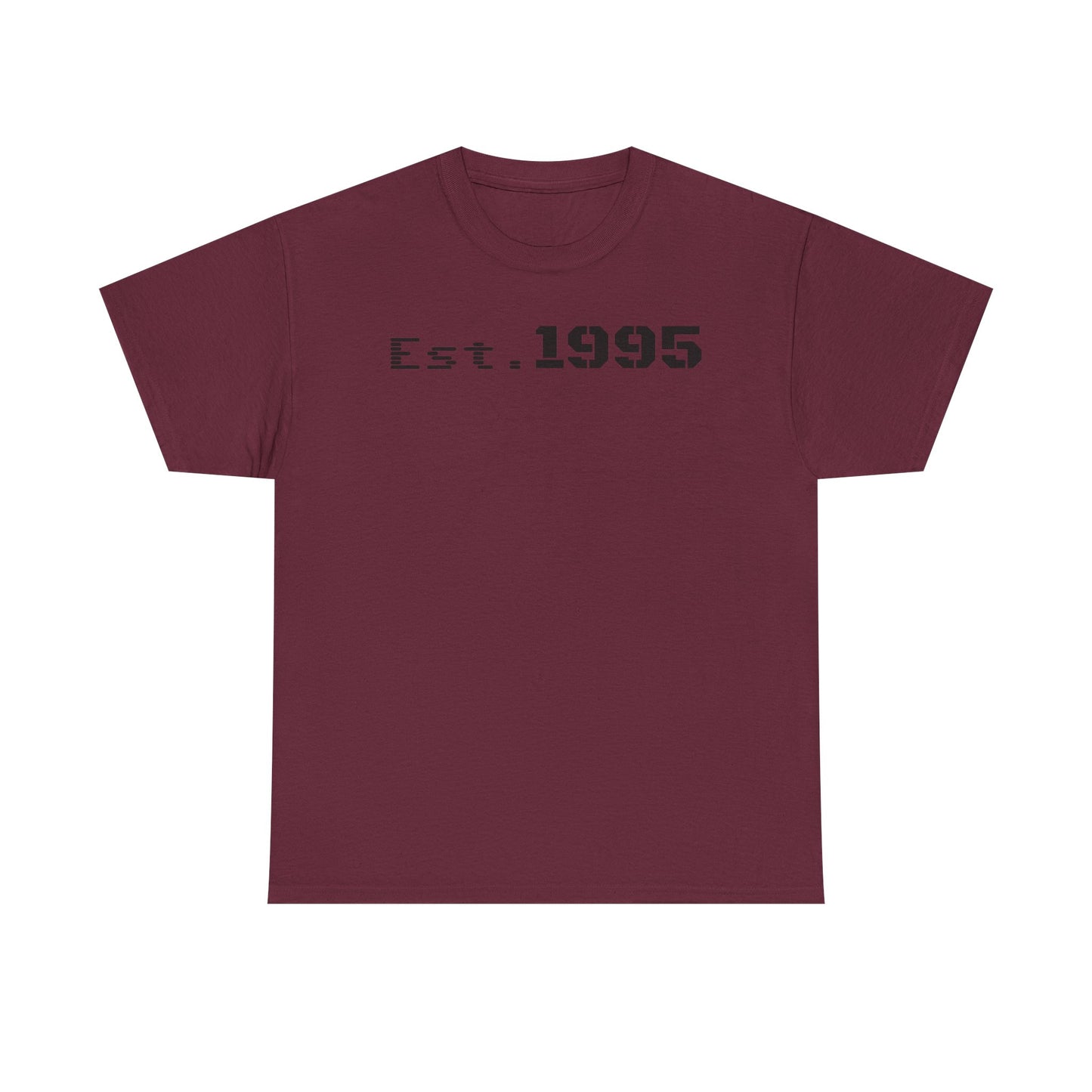 Unisex Heavy Cotton Tee - Est. 1995, Vintage Birthday Gift, Customizable Tee, Retro Unisex Shirt, Casual Everyday Wear