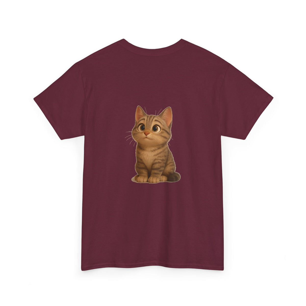 Brown kitten graphic T-shirt for cat lovers, featuring a cute cat design on a comfortable printify t-shirt.