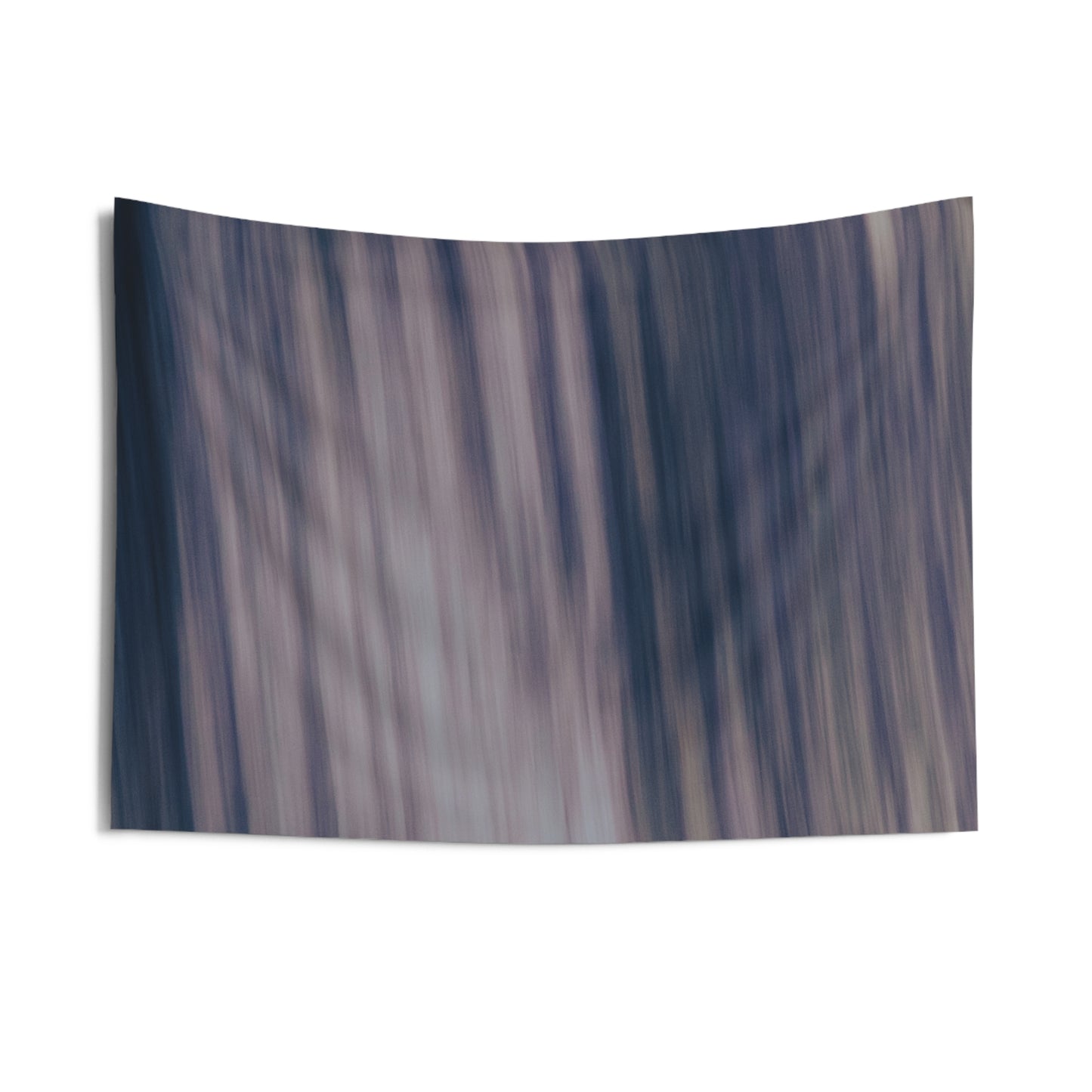 Abstract Blurred Lines Tapestry — Moody Blue Wall Art