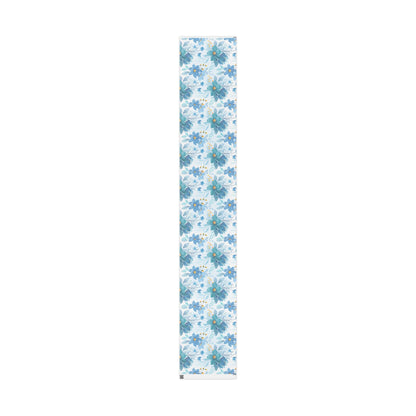 Blue Floral Wrapping Paper Roll — Watercolor Bouquet Gift Wrap