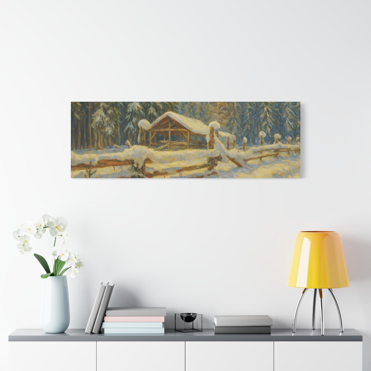 Canvas Wall Art, Winter Landscape Print, Home Decor, Rustic Art, Gift for Nature Lovers, Holiday Decoration - TRV
