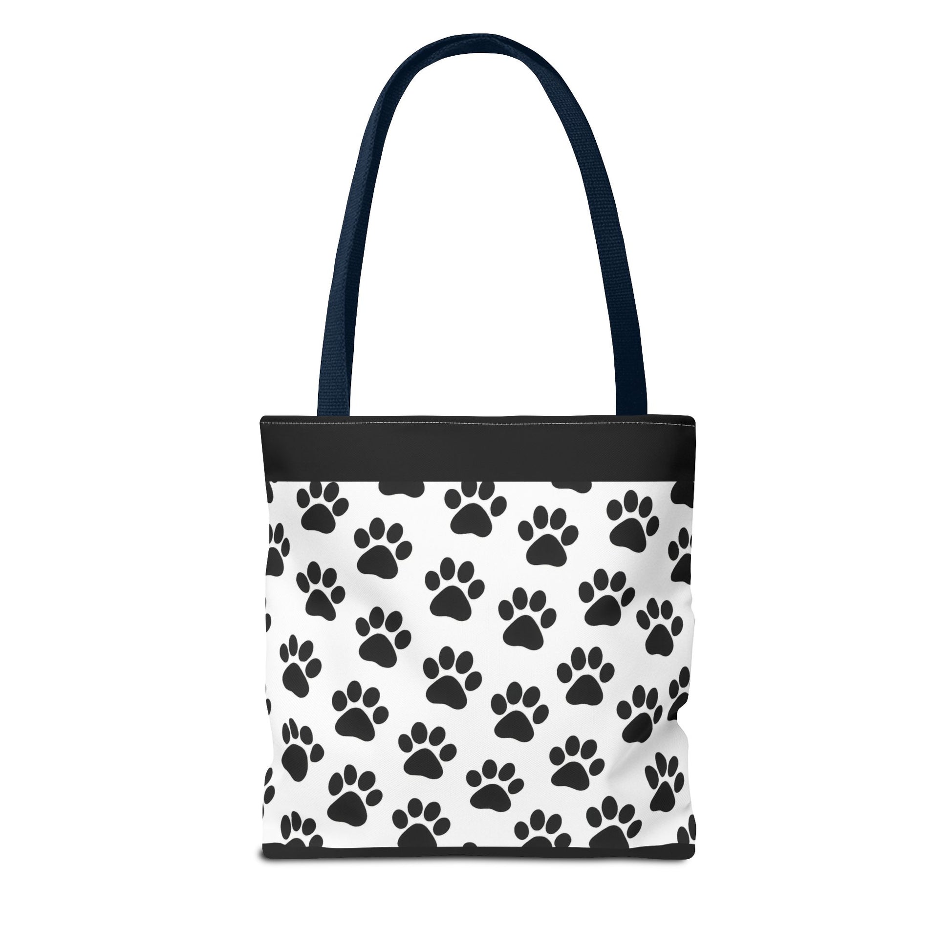 Eco-friendly tote bag with paw print design, perfect for dog and cat lovers, made by Printify.