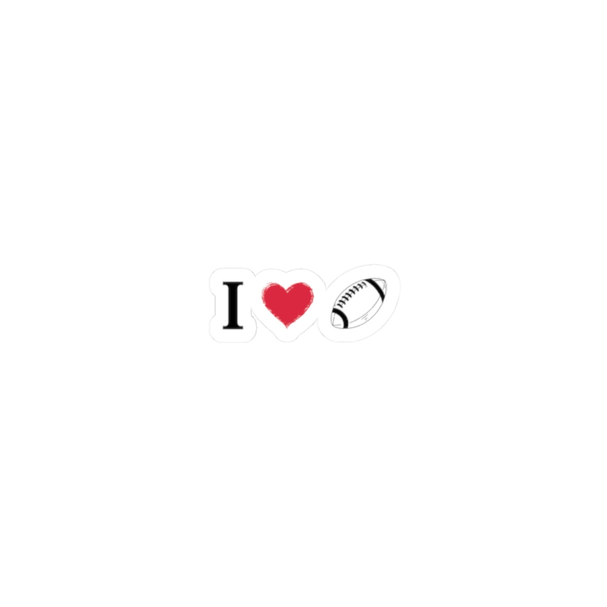 I Love Football -Cut Stickers | Sports Love Decals, Laptop Stickers, Gift for Football Fans, Sticker for Sports Enthusiasts, Home Decor - TRV